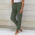 thumbnail image 1 of Conairie Womens Linen Pants Straight Leg Elastic Waisted Lounge Palazzo Trousers With Drawstring Vacation Beach Pants Outfits With Pockets GN2 M, 1 of 4