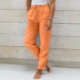 thumbnail image 1 of Conairie Womens Linen Pants Straight Leg Elastic Waisted Lounge Palazzo Trousers With Drawstring Vacation Beach Pants Outfits With Pockets RD3 XXL, 1 of 4