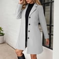 thumbnail image 1 of Conairie Womens Pea Coat Notch Lapel Single Elegant Warm Trench Wool Coat 2025 Fall Winter Mid Long Overcoat Jacket Gray XXL, 1 of 5