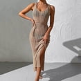 thumbnail image 1 of Conairie Womens Swimsuit Coverup Sleeveless Loose Crochet Knit Bathing Suits Cover Up Summer Beach Long Dress Vacation Outfits Khaki One Size, 1 of 8