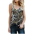 thumbnail image 1 of Conairie Womens Tank Tops Leopard Print Crew Neck Tunic Top Trendy Loose Fit Summer Sleeveless Basic Tee Black XXL, 1 of 5
