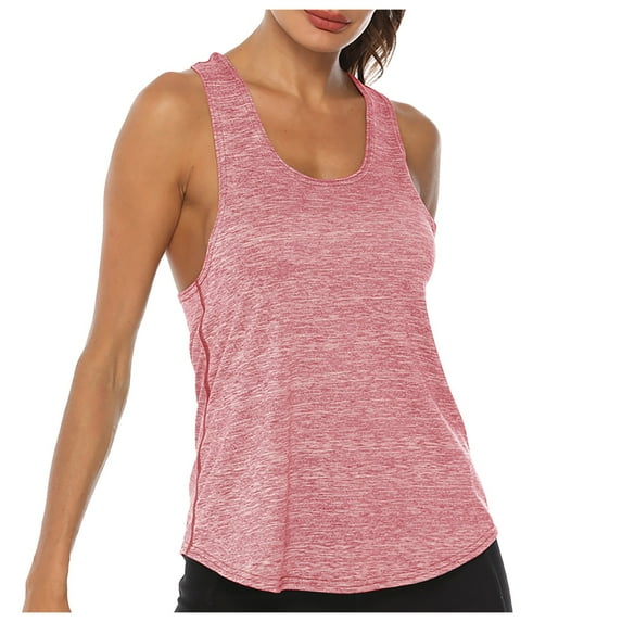 Conairie Womens Workout Tank Tops Scoop Neck Sleeveless Stretchy Ribbed Knit Basic Blouses Solid Color Workout Cami Shirts M