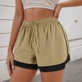 thumbnail image 1 of Conairie Workout Shorts for Womens Loose Quick Dry Stretch High Waisted Running Shorts with Built-In Liner Comfy Summer Sport Shorts with Pockets Khaki S, 1 of 6