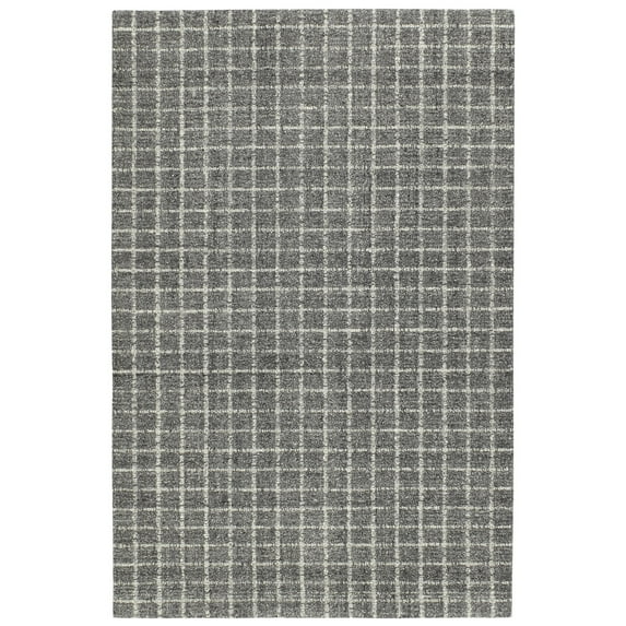 Dash & Albert Conall Hand Micro Hooked Wool Rug, 9' x 12', Grey