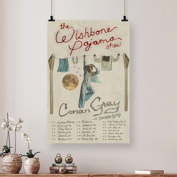 Conan Gray Poster Tour The Wishbone Pajama Show Schedule Cities Poster Retro Style - Size 24''x36'' - Kiloa