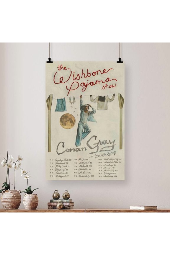 Conan Gray Poster Tour The Wishbone Pajama Show Schedule Cities Poster Retro Style - Size 24''x36'' - Kiloa