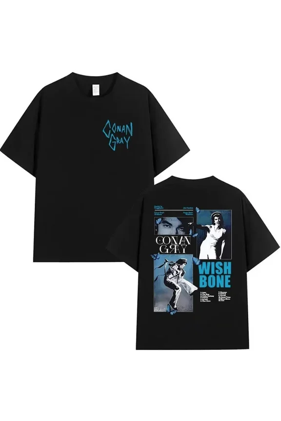 Conan Gray Wishbone Tour 2026 Graphic T-Shirt Unisex Gift for Fans,Black Color,Size M