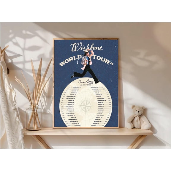 Conan Gray Wishbone World Tour 2026 Poster, Pop Music Concert Wall Art, Fan Room Decor, Size 24x36 Unframed Poster
