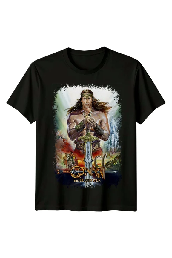 Conan the Destroyer (1984) Movie Poster Inspired T-Shirt Retro Tee Unisex