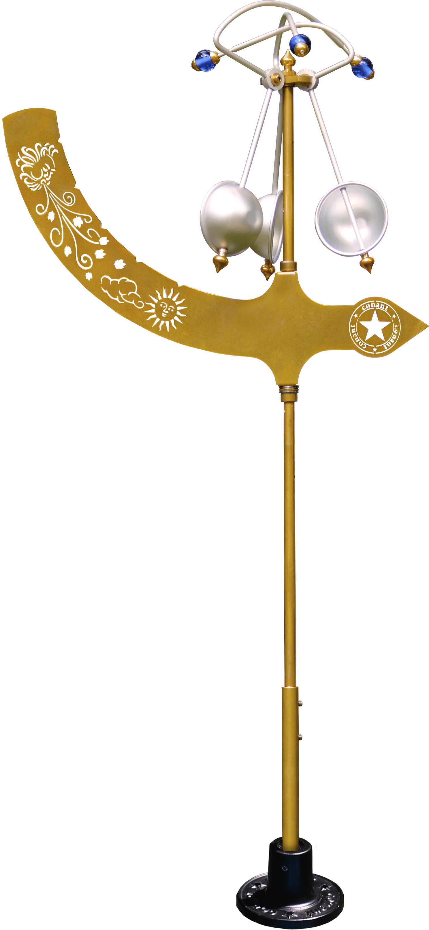 Jeffersonian Brass and Aluminum Kinetic Wind Vane