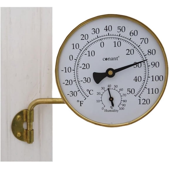 Conant TH6LFB Vermont Weather Station with Living Finish, Brass