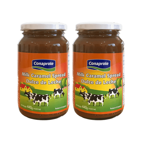 CONAPROLE Dulce de Leche 440g, Premium Uruguayan Milk Caramel Spread, Authentic South American Dessert Topping, 2-Pack (15.5 oz Each)