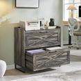 thumbnail image 1 of Conate 2 Drawer Farmhouse File Cabinet, Lateral Filing Cabinet with Charging Station for Home Office, Letter / Legal / A4 Size Hanging Files, 1 of 7