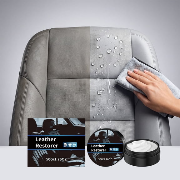 Conbo Car Leather Care Balm 50 g, Interior Cleaner Conditioner Polish, Stain Removal With Protective Hydrophobic Barrier, Non Greasy Matte Finish, Color Safe For All Automotive Leather Seats Dash