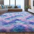 thumbnail image 1 of Conbriboy 6x9 Area Rugs For Living Room Tie-dye Blue Rainbow Rug, Fluffy Shaggy Fuzzy Plush Furry Large Floor Carpet,Non-Slip Carpet Anti-Slip Washable Modern Soft Rug For Bedroom, 1 of 7