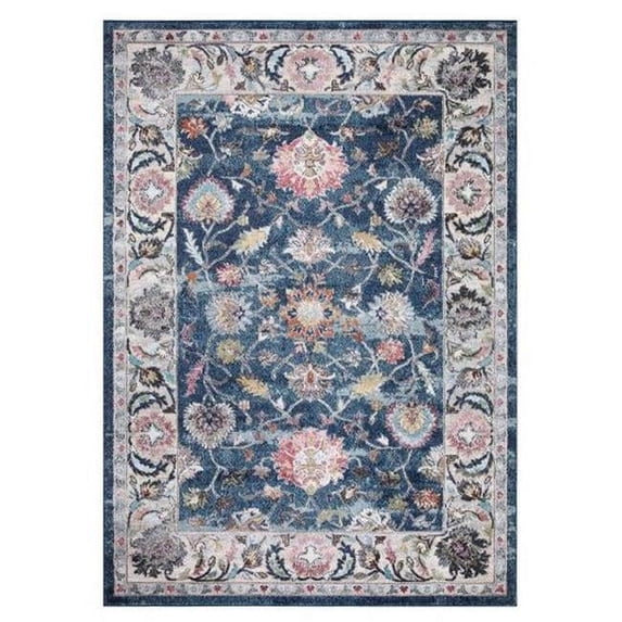 Concard Global Trading 72346 7 x 9 ft. Istanbul Border Area Rug, Navy