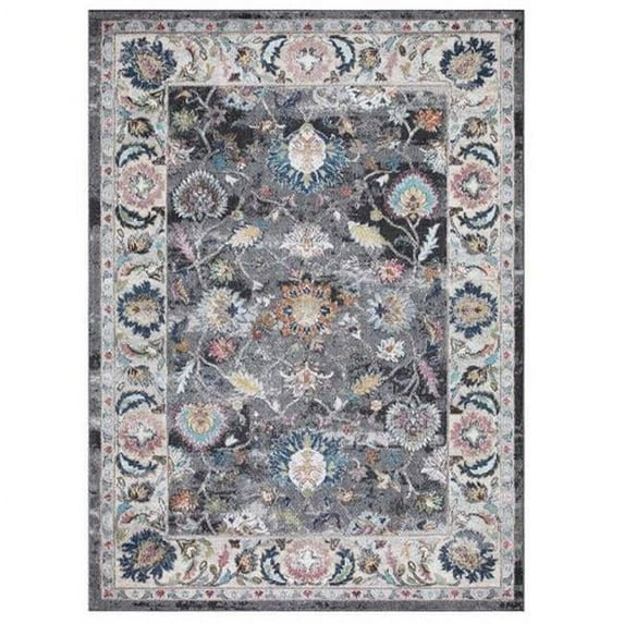 Concard Global Trading 72367 8 x 11 ft. Istanbul Border Area Rug, Gray