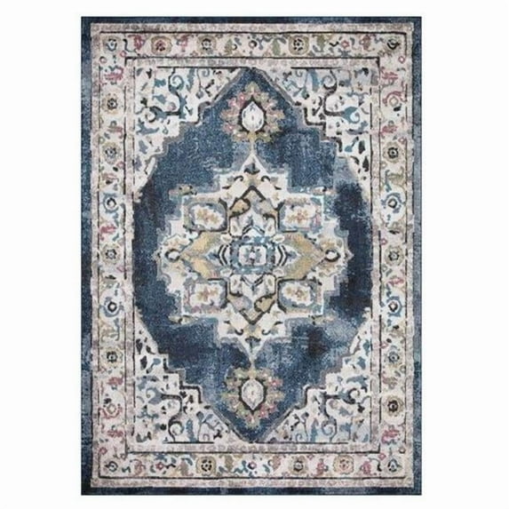Concard Global Trading 72646 7 x 9 ft. Barclay Medallion Area Rug, Navy