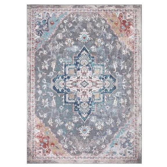 Concard Global Trading 73066 7 x 9 ft. Tabriz Medallion Area Rug, Gray