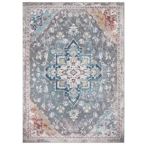 Concard Global Trading 73067 8 x 11 ft. Tabriz Medallion Area Rug, Gray