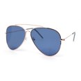 thumbnail image 1 of Concave Curved Metal Rim Double Bridge Tear Drop Pilots Sunglasses Rose Gold - Navy, 1 of 4