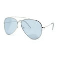 thumbnail image 1 of Concave Curved Metal Rim Double Bridge Tear Drop Pilots Sunglasses Silver - Grey, 1 of 4