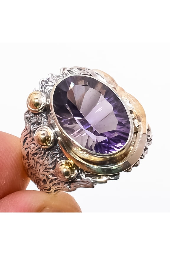 Concave Cut Iolite 925 Sterling Silver Bali Lizard Ring s.7.5 S150, Iolite Ring, Christmas Gift, New Year Sale, Gemstone Silver Jewelry