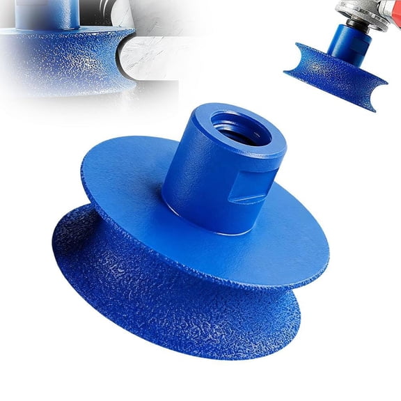 Concave Edge Grinding Wheel for Stone, Diamond Edge Grinding Wheel Semi-Circular Wheel for Marble Quartz, 5/8"-11 U Shape Stone Edge Polishing Wheel for Angle Grinder, Curved Edge Shaping