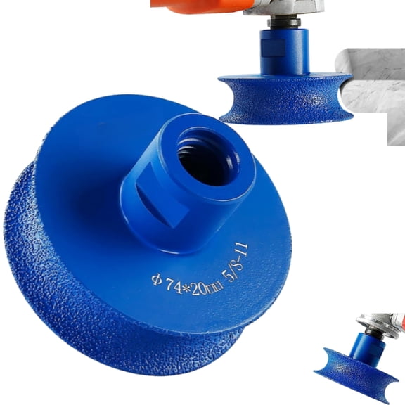 Concave Edge Grinding Wheel for Stone, Diamond Edge Grinding Wheel Semi-Circular Wheel for Marble Quartz, 5/8"-11 U Shape Stone Edge Polishing Wheel for Angle Grinder, Curved Edge Shaping