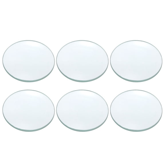 Concave Lens, 160mm Focal Length 60mm (2.4") Diameter Round Glass Magnifying Telescope Lens Trial Set Ground Edge for Lab Physics Class Optics Scientific Experiments, Cyan, 6Pcs