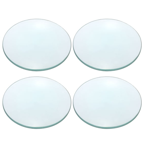 Concave Lens, 180mm Focal Length 84mm (3.3") Diameter Round Glass Magnifying Telescope Lens Trial Set Ground Edge for Lab Physics Class Optics Scientific Experiments, Cyan, 4Pcs