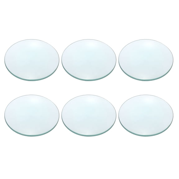 Concave Lens, 180mm Focal Length 84mm (3.3") Diameter Round Glass Magnifying Telescope Lens Trial Set Ground Edge for Lab Physics Class Optics Scientific Experiments, Cyan, 6Pcs