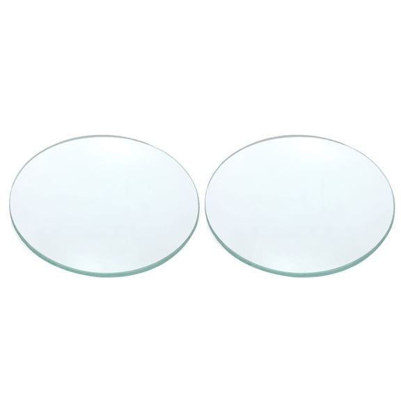 Concave Lens, 200mm Focal Length 90mm (3.5") Diameter Round Glass Magnifying Telescope Lens Trial Set Ground Edge for Lab Physics Class Optics Scientific Experiments, Cyan, 2Pcs