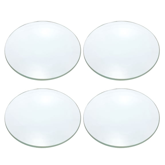 Concave Lens, 210mm Focal Length 75mm (3") Diameter Round Glass Magnifying Telescope Lens Trial Set Ground Edge for Lab Physics Class Optics Scientific Experiments, Cyan, 4Pcs