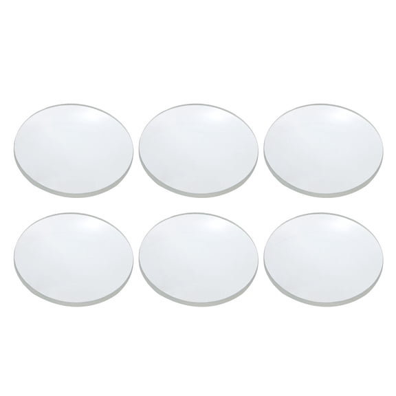 Concave Lens, 60mm Focal Length 36mm (1.4") Diameter Round Glass Magnifying Telescope Lens Trial Set Ground Edge for Lab Physics Class Optics Scientific Experiments, White, 6Pcs