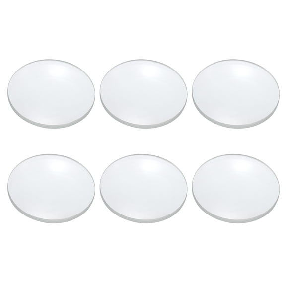 Concave Lens, 65mm Focal Length 30mm (1.2") Diameter Round Glass Magnifying Telescope Lens Trial Set Ground Edge for Lab Physics Class Optics Scientific Experiments, White, 6Pcs