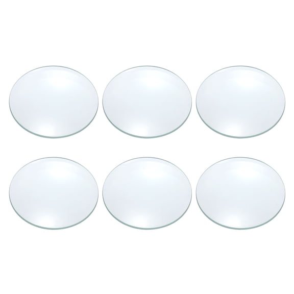 Concave Lens, 70mm Focal Length 42mm (1.7") Diameter Round Glass Magnifying Telescope Lens Trial Set Ground Edge for Lab Physics Class Optics Scientific Experiments, Cyan, 6Pcs