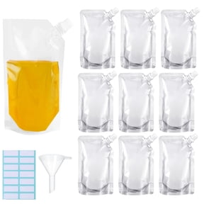 Sky Pro Concealable And Reusable Cruise Sneak Flask Liquor Pouches, 10-pieces, 100 oz