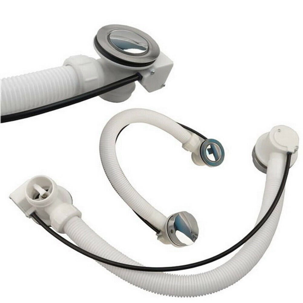 Concealed Bath Overflow Waste -Up Plug Plastic Pipe and Chrome Handle ...