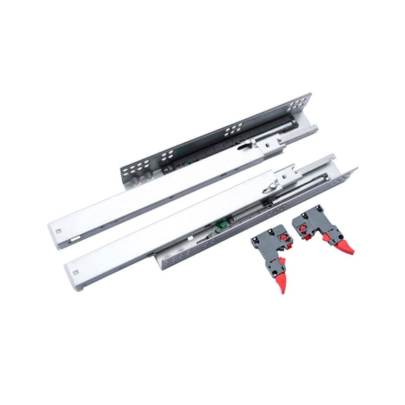 Concealed Bottom Mount Drawer Slides Undermount Soft Close Full Extension with Rear Mounting Bracket for Household Use