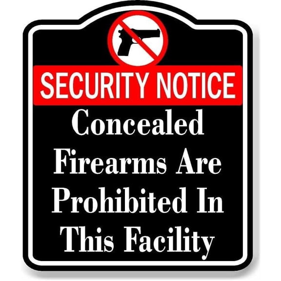 Concealed Firearms Are Prohibited BLACK Aluminum Composite Sign
