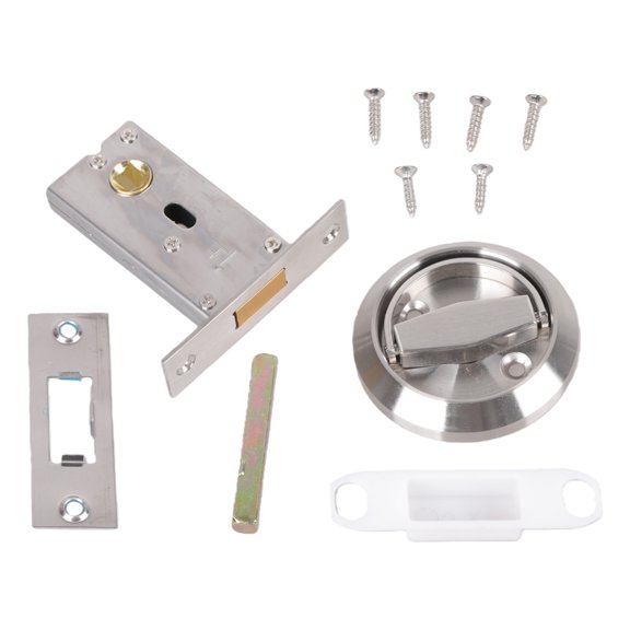 Concealed Handle Round Lock Double Sided Stainless Steel Pull Rings Invisible Lock Handles Hardware Easy to Install