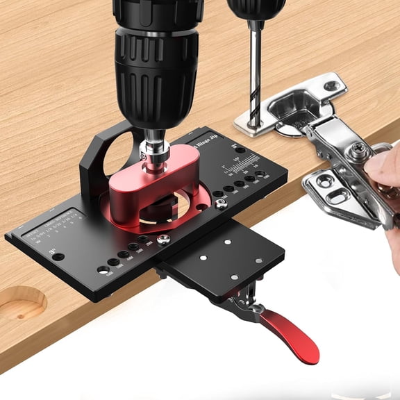 Concealed Hinge Jig with Quick Clamp and Dust Vacuum Adapter 35mm Cabinet Door Hinges Jig Hole Drilling Hardware Jigs for Woodworking Door Cabinet Mounting Tool