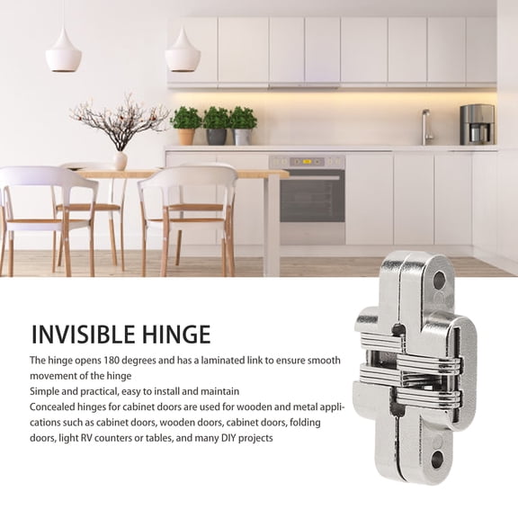 Concealed Hinges, 180 Degree Swing, Durable Zinc Alloy, 4 Pack For DIY Projects