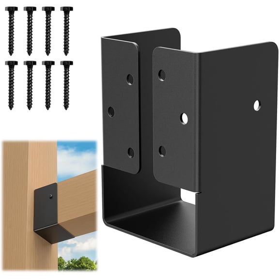 Concealed Joist Hanger 1 Pack,4"x6" Outdoor Concealed-Flange Bracket | Q235B Steel Powder Coated Mount Light Hangers for 4"x6" Beam, Swing, Handrail, Fence