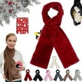 thumbnail image 1 of Faux Fur Scarf With Hidden Zipper Pocket For Women,Soft Cozy And Warm Cell Phone And Valuables Winter Accessory(Wine), 1 of 6