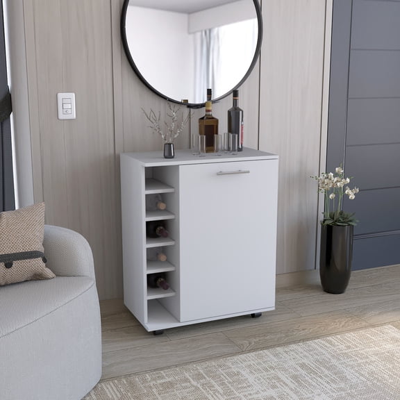 Concealed Storage - Keeps Bar Items Neat in Dining Room