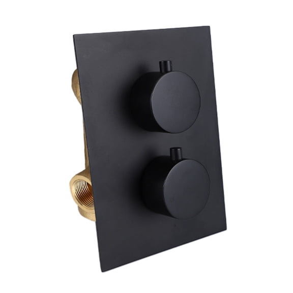 Concealed Thermostatic Shower Mixer Valve Outlet Solid Brass Chrome Plated Finish, Scratch Resistant,For Low And High Pressure Plumbing Systems For Easy Installation And (Black)
