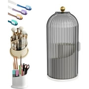 Concealed Toothbrush Holder,Toothbrush Holders for Bathrooms,360 Rotating Waterproof Dustproof Toothpaste Holders with Sliding Lid,for Vanity Makeup Brushes Holder,Pen Holder Storage (C)