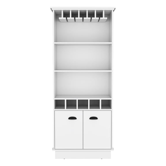 Concealed storage space & easy setup - White bar cabinet for home